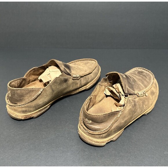 OluKai Moloa Mens 8 Shoes Brown Leather Slip On Casual Slipper Convert loafers - Picture 7 of 13